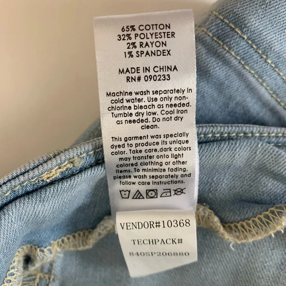 PacSun Belted Panel Light Wash Denim Mini Skirt Size 24 - Picture 8 of 11